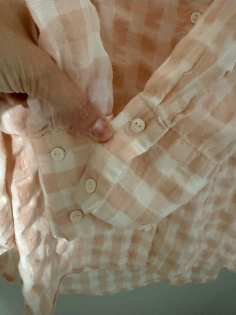 164. Zara Cotton/Viscose Pink and White Gingham Oversized Button-Down Shirt - Picture 3 of 6